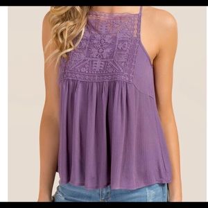 NATALIA HIGH NECK LACE BUST TANK TOP